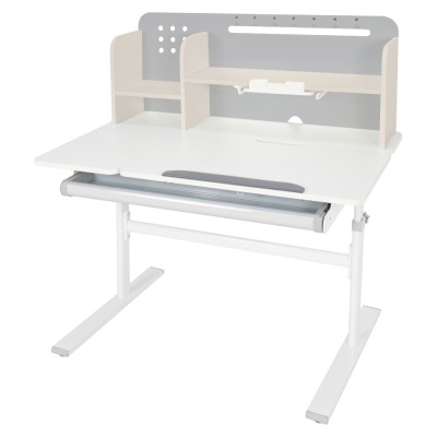 Masă de scris crescătoare, gri/alb, ODIN