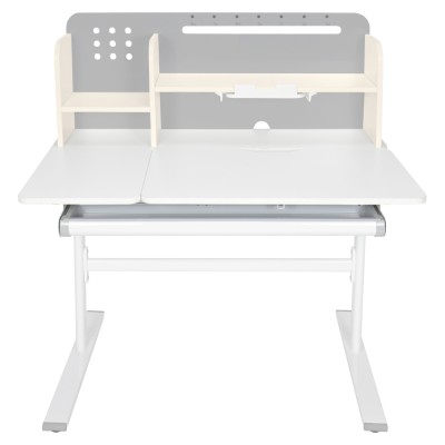 Masă de scris crescătoare, gri/alb, ODIN