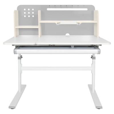 Masă de scris crescătoare, gri/alb, ODIN
