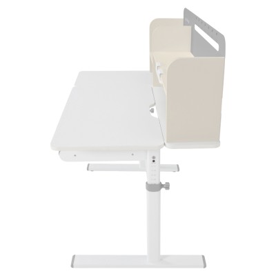 Masă de scris crescătoare, gri/alb, ODIN