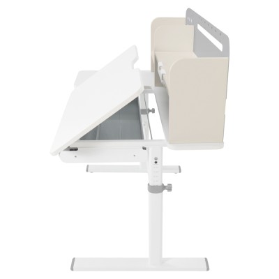 Masă de scris crescătoare, gri/alb, ODIN