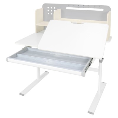 Masă de scris crescătoare, gri/alb, ODIN