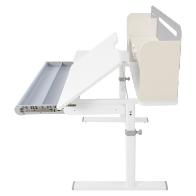 Masă de scris crescătoare, gri/alb, ODIN