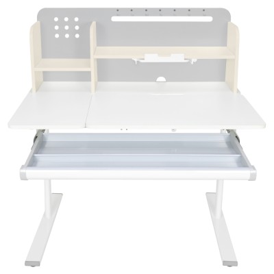 Masă de scris crescătoare, gri/alb, ODIN