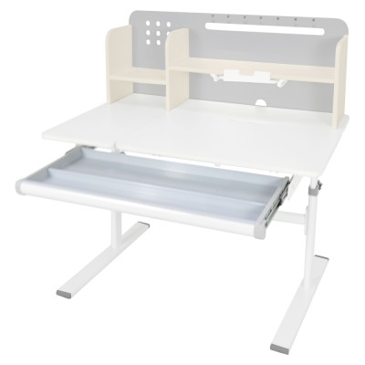 Masă de scris crescătoare, gri/alb, ODIN