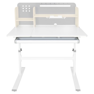 Masă de scris crescătoare, gri/alb, ODIN
