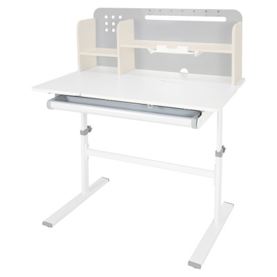 Masă de scris crescătoare, gri/alb, ODIN