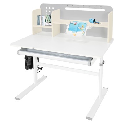 Masă de scris crescătoare, gri/alb, ODIN