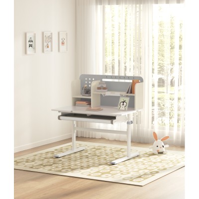 Masă de scris crescătoare, gri/alb, ODIN