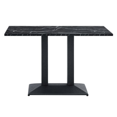 Masă de sufragerie bistro, marmură neagră/negru, 120x60 cm, RINALDO TYP 2