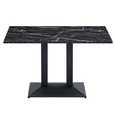 Masă de sufragerie bistro, marmură neagră/negru, 120x60 cm, RINALDO TYP 2