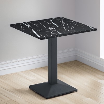 Masă de sufragerie bistro, marmură neagră/negru, 70x70 cm, RINALDO TYP 1