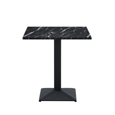 Masă de sufragerie bistro, marmură neagră/negru, 70x70 cm, RINALDO TYP 1