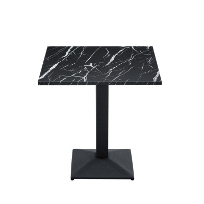 Masă de sufragerie bistro, marmură neagră/negru, 70x70 cm, RINALDO TYP 1