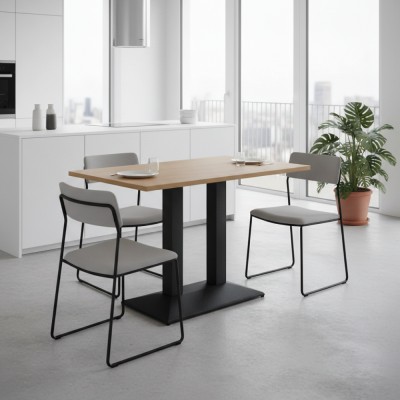 Masă de sufragerie bistro, stejar sonoma/negru, 120x60 cm, RINALDO TYP 2