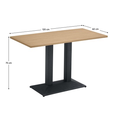 Masă de sufragerie bistro, stejar sonoma/negru, 120x60 cm, RINALDO TYP 2