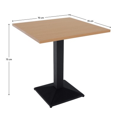 Masă de sufragerie bistro, stejar sonoma/negru, 70x70 cm, RINALDO TYP 1