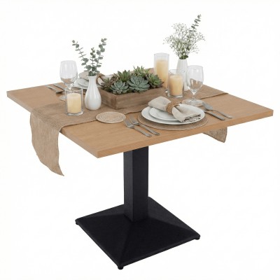 Masă de sufragerie bistro, stejar sonoma/negru, 70x70 cm, RINALDO TYP 1
