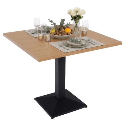 Masă de sufragerie bistro, stejar sonoma/negru, 70x70 cm, RINALDO TYP 1