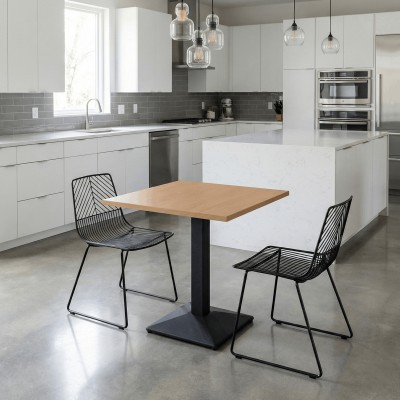 Masă de sufragerie bistro, stejar sonoma/negru, 70x70 cm, RINALDO TYP 1