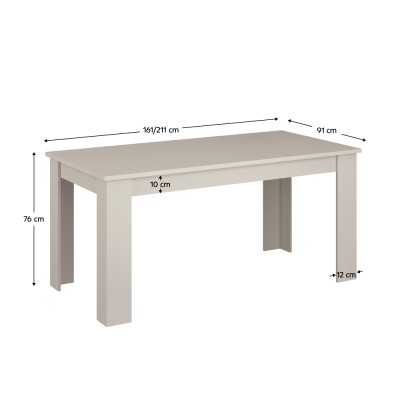 Masă de sufragerie extensibilă, caşmir, 160-210x91 cm, KAROS