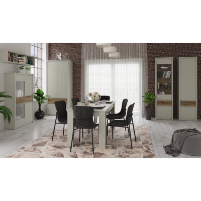 Masă de sufragerie extensibilă, caşmir, 160-210x91 cm, KAROS