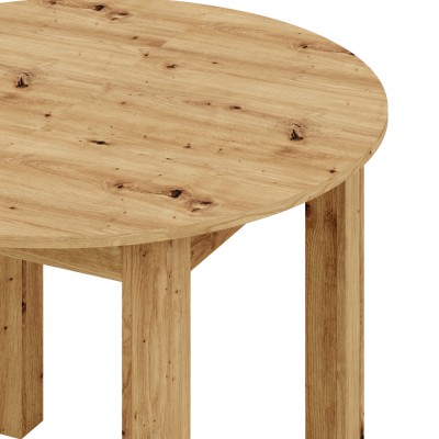 Masă de sufragerie extensibilă, stejar artisan, 103-142x76 cm, HARRY