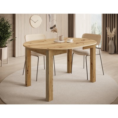 Masă de sufragerie extensibilă, stejar artisan, 103-142x76 cm, HARRY