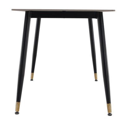 Masa de sufragerie, gri marmură/neagră/aur, 121x71 cm, FLORENC TIP 1