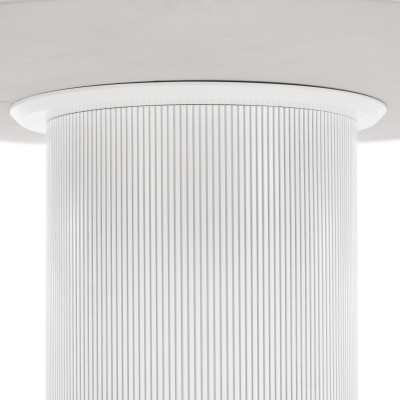 Masă de sufragerie, marmură albă/MDF, diametru 120 cm, MAHIR TIP 1