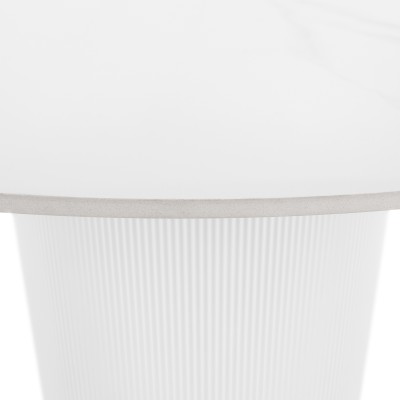 Masă de sufragerie, marmură albă/MDF, diametru 120 cm, MAHIR TIP 1