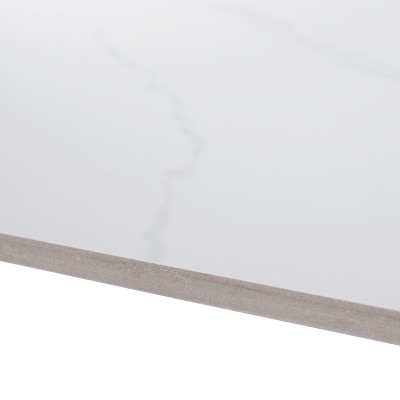 Masa de sufragerie, marmură albă/neagră, 121x71 cm, FLORENC TIP 1