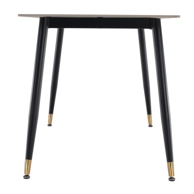 Masa de sufragerie, marmură albă/neagră/aur, 121x71 cm, FLORENC TIP 1