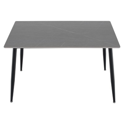 Masa de sufragerie, marmură gri/neagră, 121x71 cm, FLORENC TIP 1