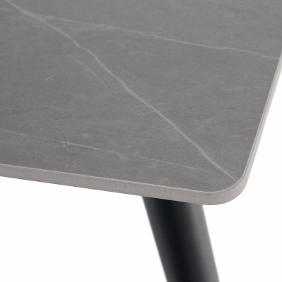 Masa de sufragerie, marmură gri/neagră, 121x71 cm, FLORENC TIP 1