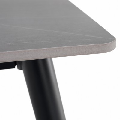 Masa de sufragerie, marmură gri/neagră, 121x71 cm, FLORENC TIP 1