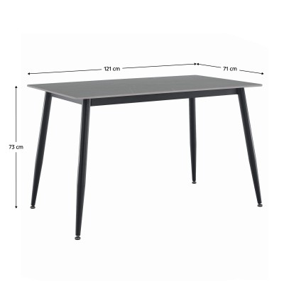 Masa de sufragerie, marmură gri/neagră, 121x71 cm, FLORENC TIP 1