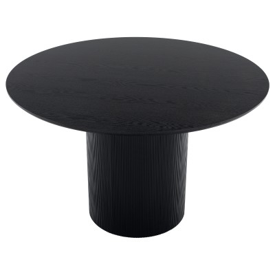 Masă de sufragerie, neagră, diametru 120 cm, MAHIR TIP 2