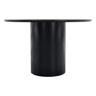 Masă de sufragerie, neagră, diametru 120 cm, MAHIR TIP 2