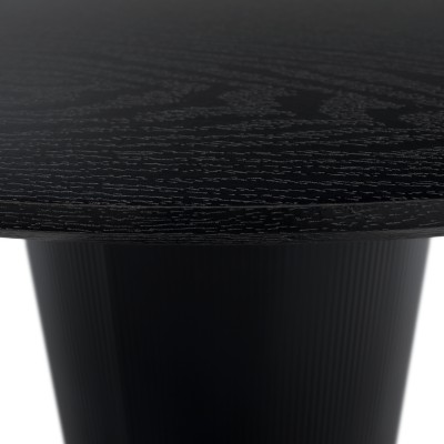 Masă de sufragerie, neagră, diametru 120 cm, MAHIR TIP 2