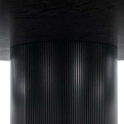 Masă de sufragerie, neagră, diametru 120 cm, MAHIR TIP 2