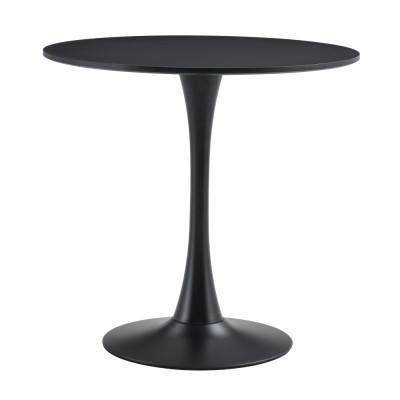 Masă de sufragerie, negru, diametru 80 cm, REVENTON NEW