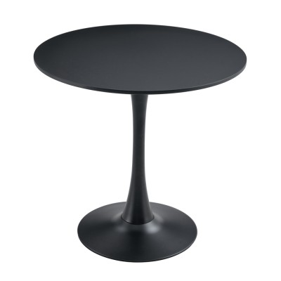 Masă de sufragerie, negru, diametru 80 cm, REVENTON NEW