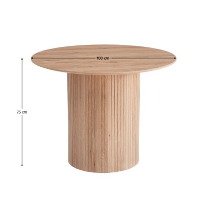 Masă de sufragerie, stejar, diametru 100 cm, PAOLO