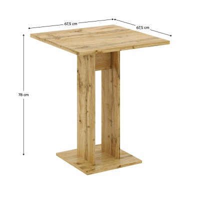 Masă de sufragerie, stejar wotan, 67,5x67,5 cm, EVERET
