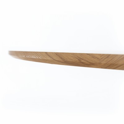 Masă de sufragerie, stejar/negru, diametru 110 cm, REVENTON NEW