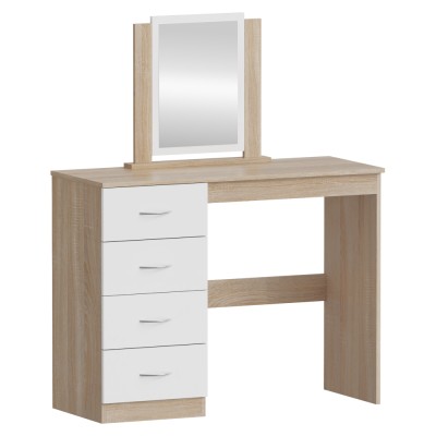 Masă de toaletă, stejar sonoma/alb, KLEVIS