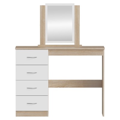 Masă de toaletă, stejar sonoma/alb, KLEVIS