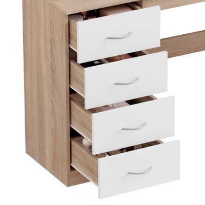 Masă de toaletă, stejar sonoma/alb, KLEVIS