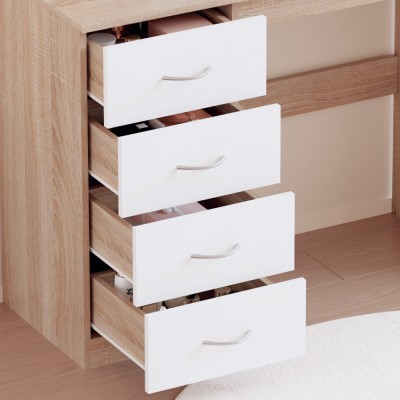 Masă de toaletă, stejar sonoma/alb, KLEVIS